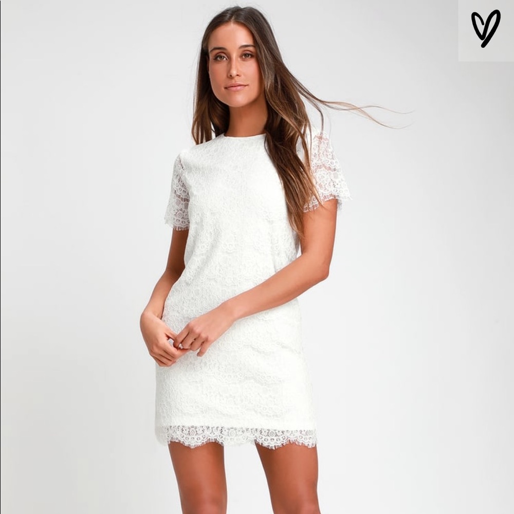 Lulus White Take me to Brunch Dress